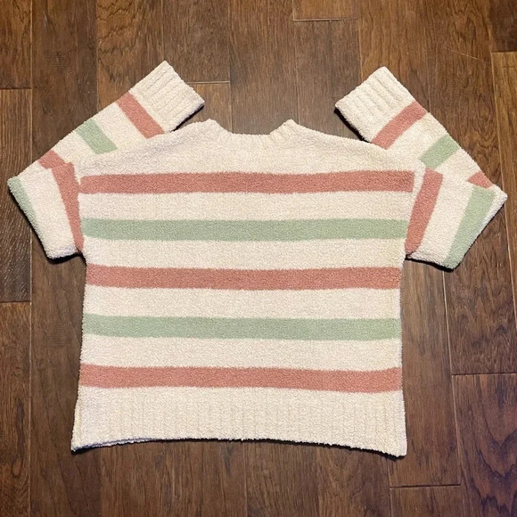 Thread & Supply Cozy Soft Striped Ribbed Crewneck Sweater Boho - Picture 7 of 9
